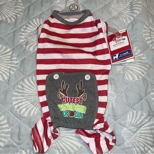Holiday Time Striped Reindeer Dog Sweater